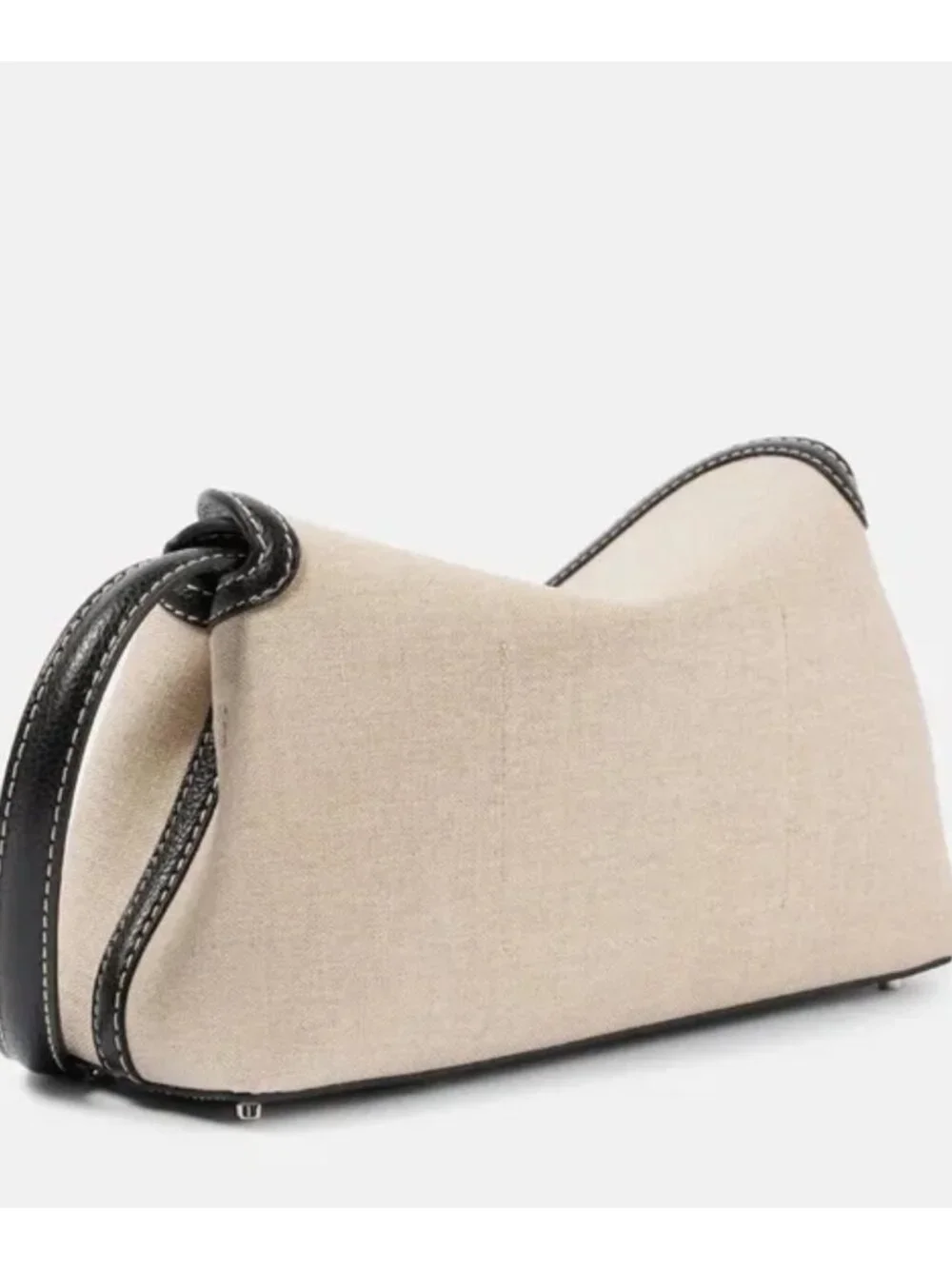 NWT TOTEME T-Lock Canvas Clutch Ecru Black Crossbody